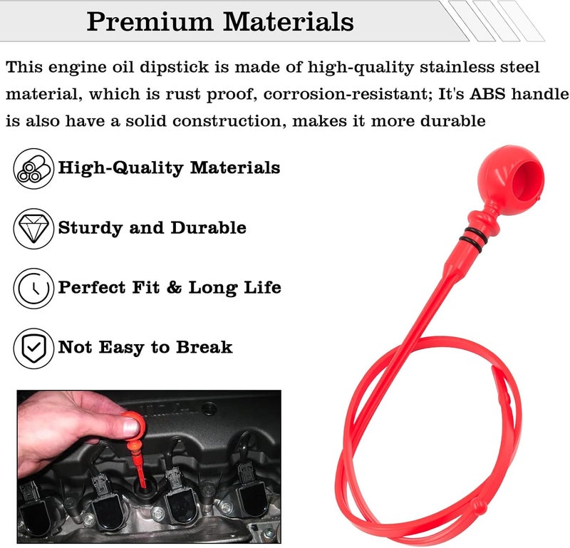 FBLOWMOD 15650RNAA00 Engine Oil Dipstick Indicator, Compatible with Honda 2006-2015 Civic 1.8L 2016-2022 HR-V 1.8L Engine Oil Fluid Level Dip Stick Replace 921069 - Image 3